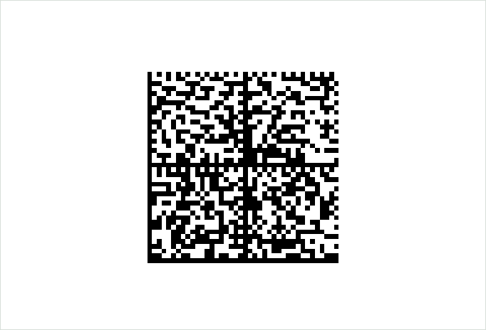 Этикетка Basic: крупный дубль кода DataMatrix